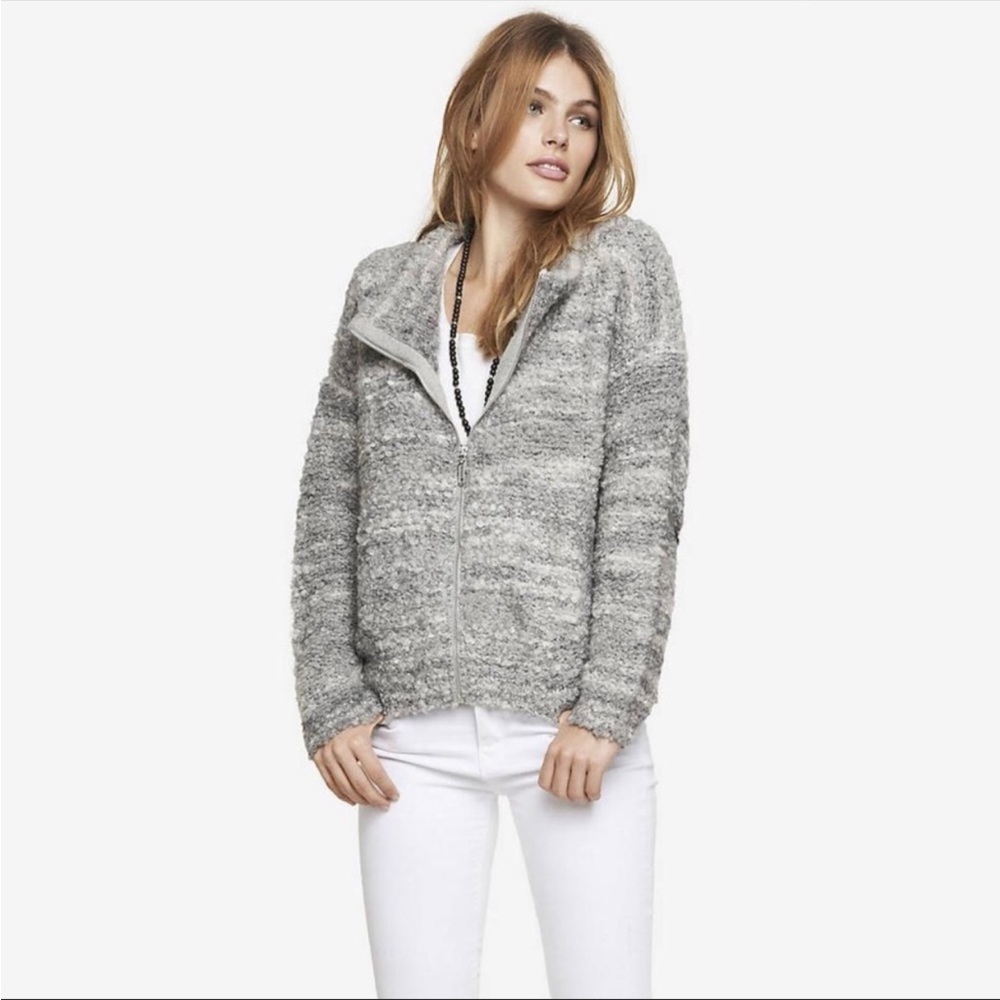 Express Wool Boucle Sweater Cardigan